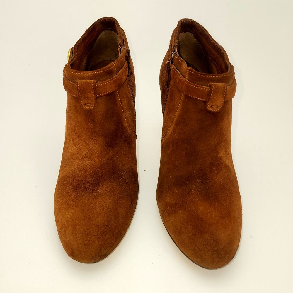 Coach Salene Side Zip Suede Ankle Bootie Brown Womens 8.5B A2917 designer - Picture 3 of 12